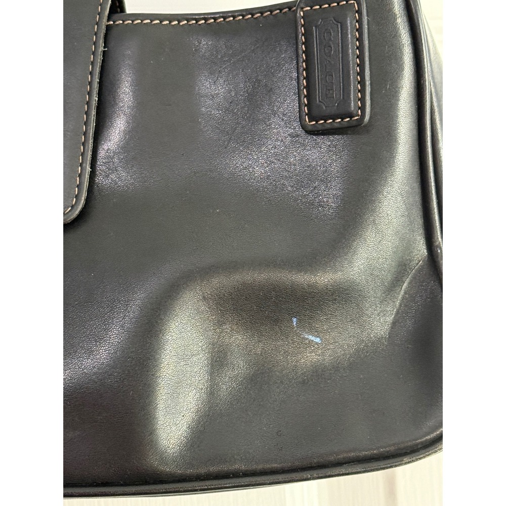 Coach Soho Black Leather Small Hobo Bag Vintage 7789 Contrast Stitch Costa Rica - Picture 3 of 9